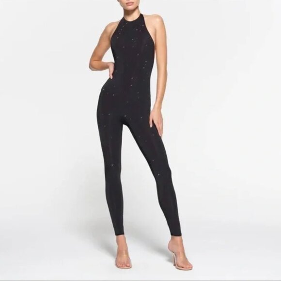 Skims x Swarovski Sold out Jelly Sheer Catsuit in Onyx - NWT - New in Box - Picture 1 of 10
